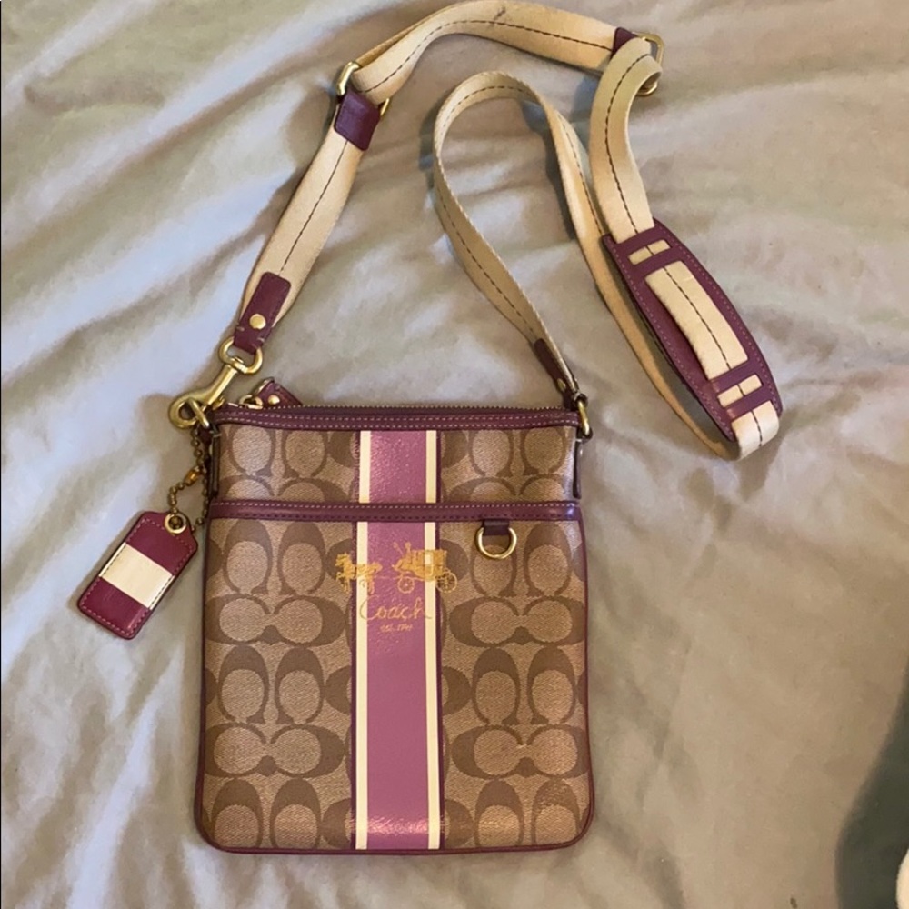 Coach Crossbody Swingpack Purse Purple